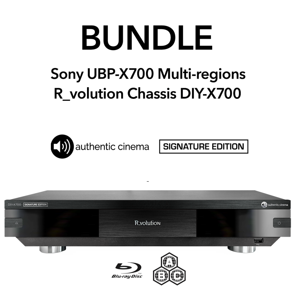 R_VOLUTION CHASSIS DIY-700 + SONY LECTEUR BLURAY UHD UBP-X700K MULTI-REGIONS AUTHENTIC CINEMA